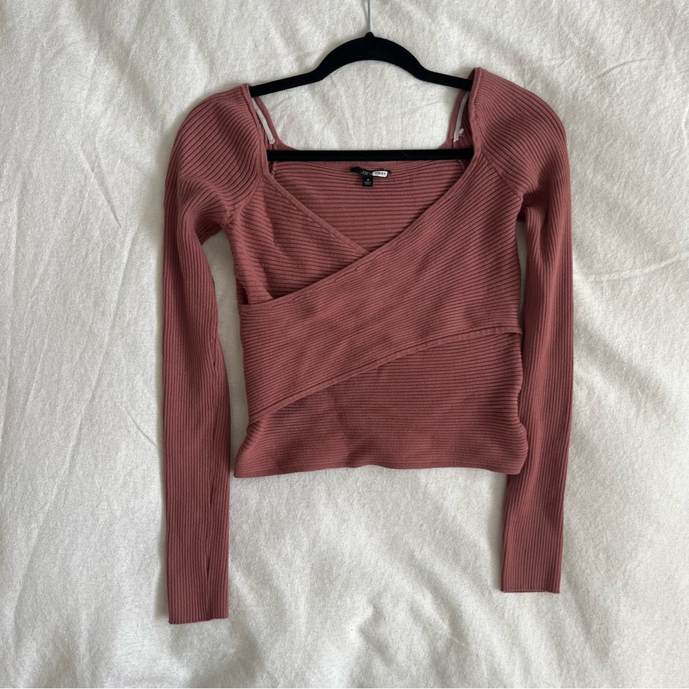 Joe’s Jeans Dusty Pink Faux-Wrap Top in size M